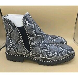 Seven Dials Womens South End Snake Print Chelsea Stud Ankle Boots Booties Sz  10
